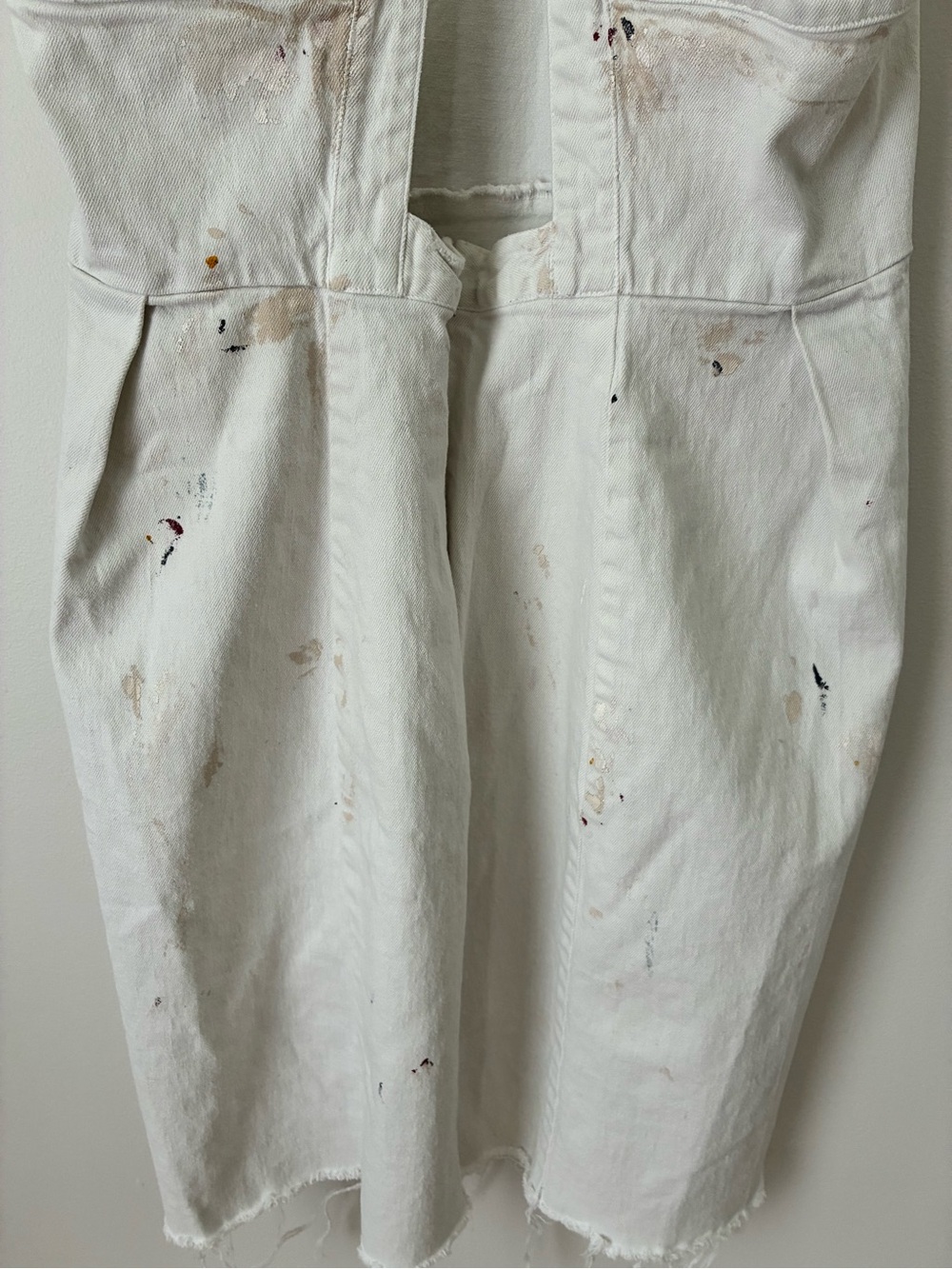 Rachel Comey White Painter's Apron Dress with Paint Splatter - Picture 7 of 10
